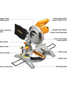Sierra Ingletadora Hoteche 210mm 11A 5000RPM para Madera 2