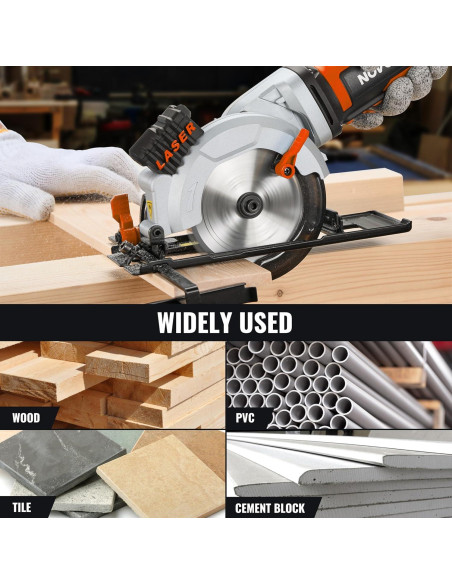 Sierra Circular Mini Inalámbrica NovorikX 20V 4.5" con Láser