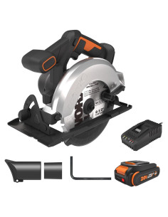 Sierra Circular Eléctrica Inalámbrica Worx 20V 6-1/2" 4700 RPM