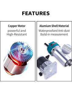 Fresadora de Madera AKYPACH 800W 30000RPM Azul 2