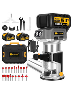 Fresadora Inalámbrica JEXUGK 21V con 2 Baterías 4.0Ah y 20 Brocas