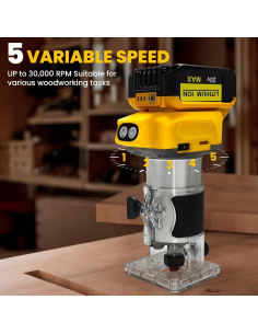 Fresadora de Madera Inalámbrica RAYLEEY 20V 800W 6 Velocidades 2