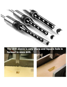 Brocas Cuadradas para Madera ATOPLEE 3pcs HSS 8mm 9.5mm 12.7mm 2