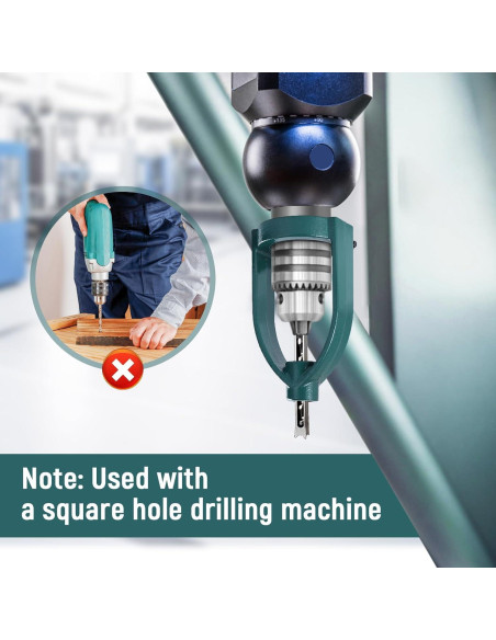 Adaptador de Broca de Mortaja Cuadrada IEUDNS 18cm con 5 Mangas