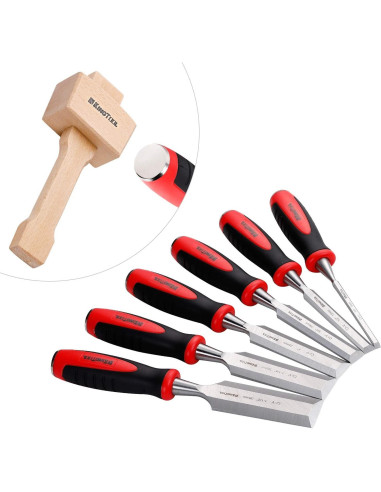 Conjunto de Cinceles de Madera KingTool 6 Piezas Cr-V 4.68kg