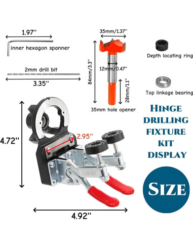 Plantilla de bisagra oculta Acshio 35 mm ajustable para madera