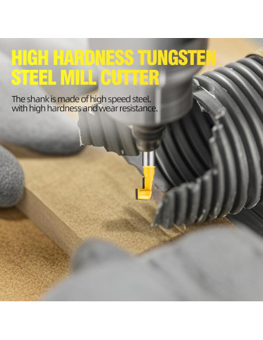 Broca de Router HUHAO 1/2" Eje T-Cortador para Carpintería