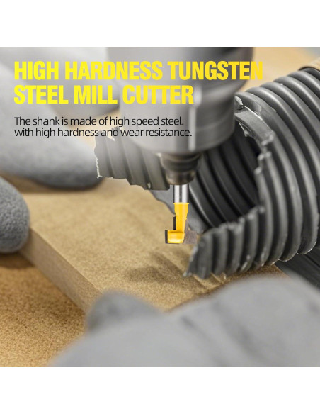 Broca de Router HUHAO 1/2" Eje T-Cortador para Carpintería