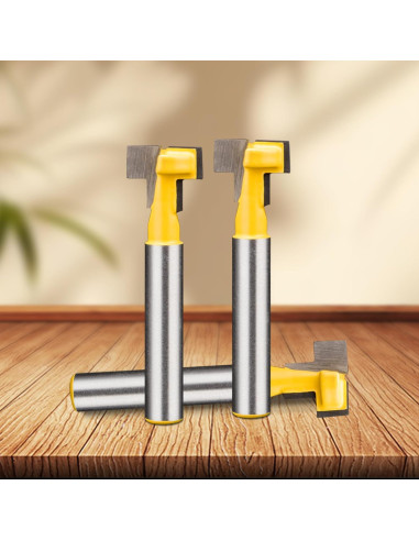 Broca de Router HUHAO 1/2" Eje T-Cortador para Carpintería