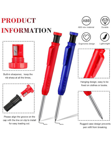 Kit de Marcado para Carpinteros Pajean 8 Piezas con Lápices