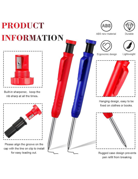 Kit de Marcado para Carpinteros Pajean 8 Piezas con Lápices