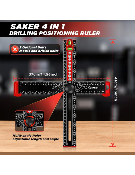 Herramienta Scribing Multifuncional Saker 4-en-1 para Perforación