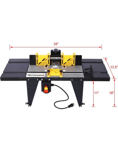Mesa de Router de Banco Eléctrica Yone JX JE Grande Negra