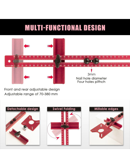 Soporte de Ranura de Fresadora 4 en 1 Xasna - Aluminio Ajustable