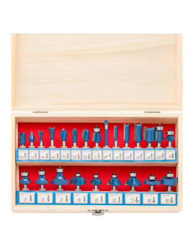 Juego de Brocas de Router HILTEX 10108 de Carburo 24 Piezas