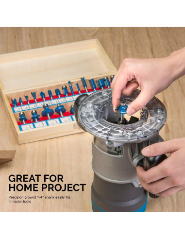 Juego de Brocas de Router HILTEX 10108 de Carburo 24 Piezas