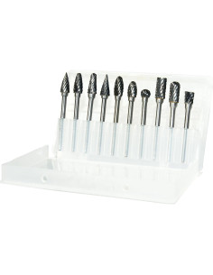 Juego de Fresas Rotativas YUFUTOL 10 Piezas Carburo Doble Corte 3mm 2