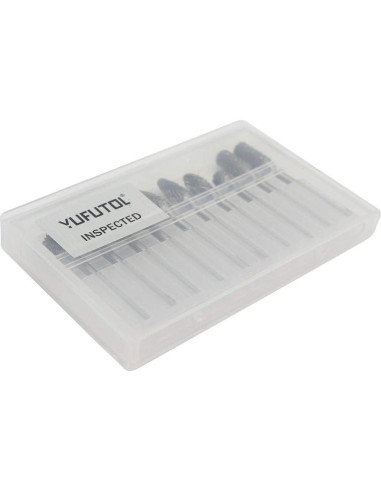 Juego de Fresas Rotativas YUFUTOL 10 Piezas Carburo Doble Corte 3mm