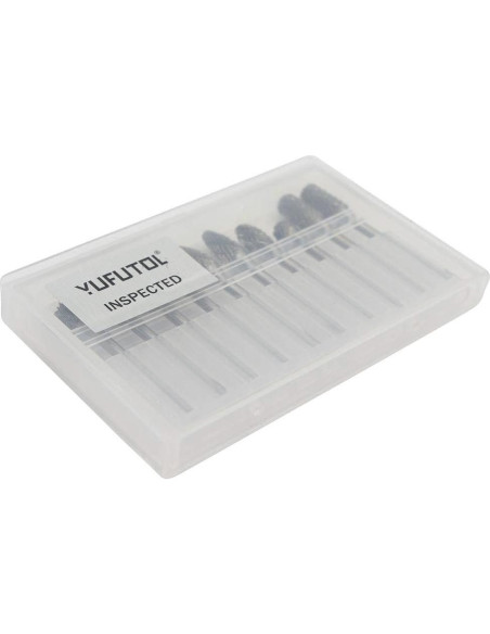 Juego de Fresas Rotativas YUFUTOL 10 Piezas Carburo Doble Corte 3mm