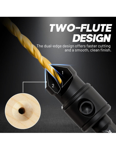 Juego de Brocas Avellanadoras EZARC 12 Piezas con Soporte