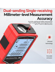 Medidor de Distancia Láser NOYAFA NF-278L 80m Recargable 2