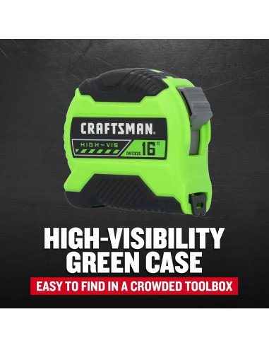 Cinta Métrica CRAFTSMAN 4.88 m Hi-Vis 2.0 con Agarre Ergonómico