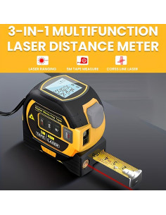 Regla Medidora Láser 3-en-1 HeFSRi 60m y Cinta 4.88m 2