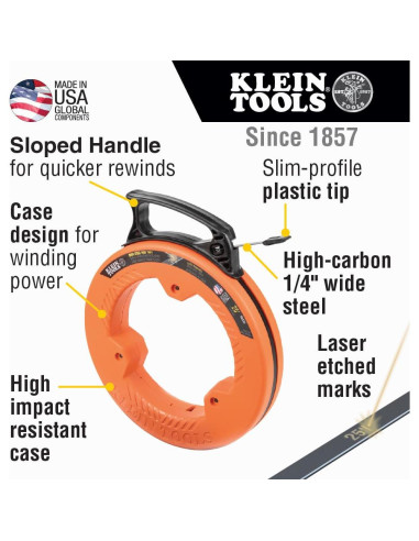 Cinta de Pesca de Acero Klein Tools 56335 7.62m x 0.64cm
