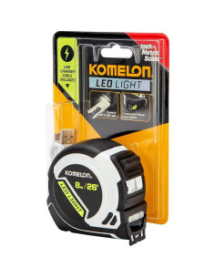 Cinta Métrica LED Komelon 8m - Escala Pulgadas Métricas 2