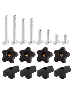 Kit de Perillas T POWERTEC 71121V, 16 Piezas, Tornillos 5/16-18