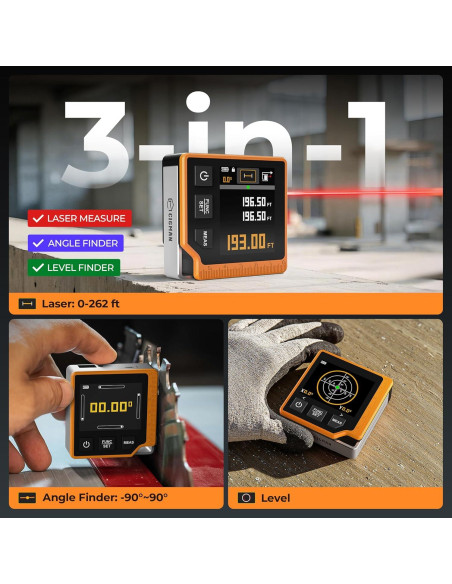 Medidor Láser CIGMAN CD-80 80m con Buscador de Ángulo