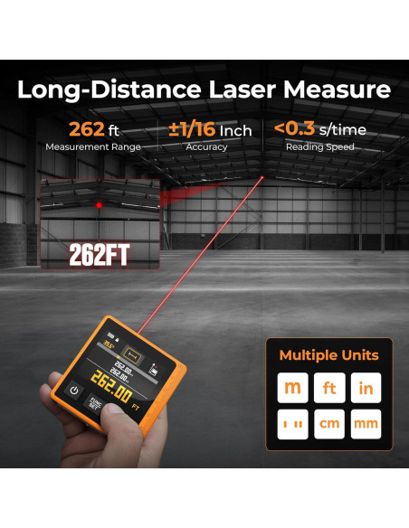 Medidor Láser CIGMAN CD-80 80m con Buscador de Ángulo