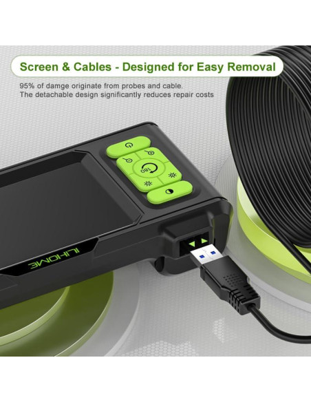 Borescopio Industrial ILIHOME Doble Lente 1080P 7.9mm IP67