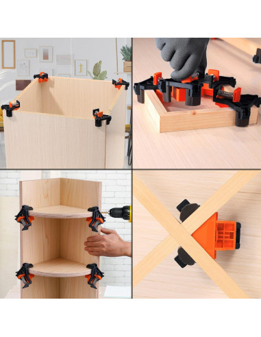 Juego de 4 Abrazaderas de Esquina 90 YANZI Naranja