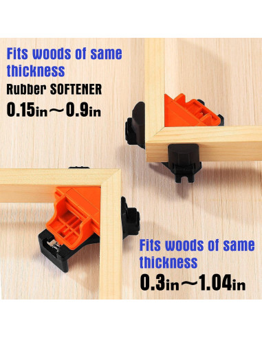Juego de 4 Abrazaderas de Esquina 90 YANZI Naranja