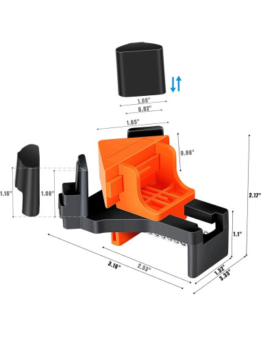 Juego de 4 Abrazaderas de Esquina 90 YANZI Naranja