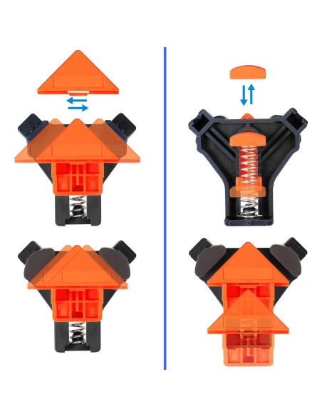 Juego de 4 Abrazaderas de Esquina 90 YANZI Naranja