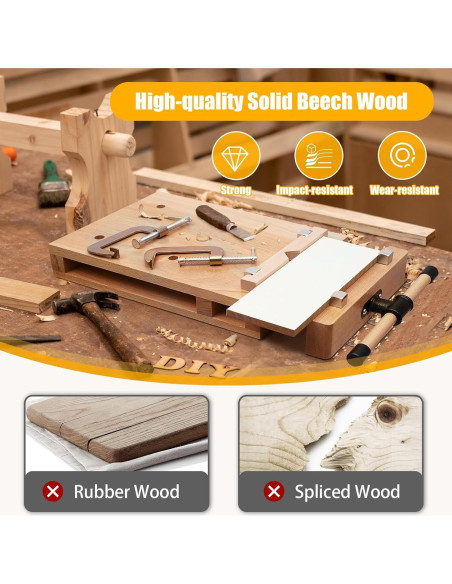 Banco de Trabajo con Morsa de Madera DUIBAII 47x28cm