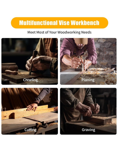 Banco de Trabajo con Morsa de Madera DUIBAII 47x28cm