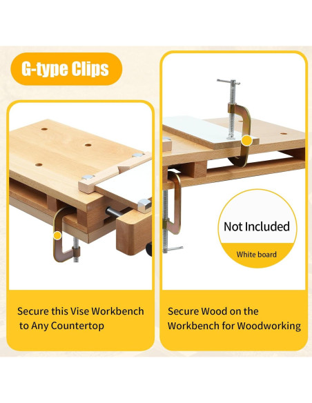 Banco de Trabajo con Morsa de Madera DUIBAII 47x28cm