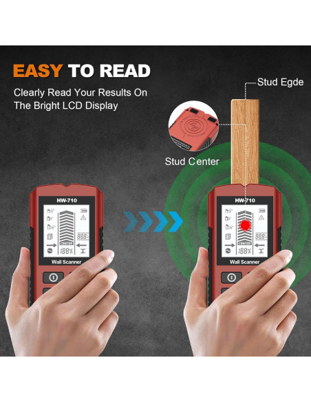 Buscador de Vigas 5-en-1 XMKJ Rojo Inferno - Detector de Pared