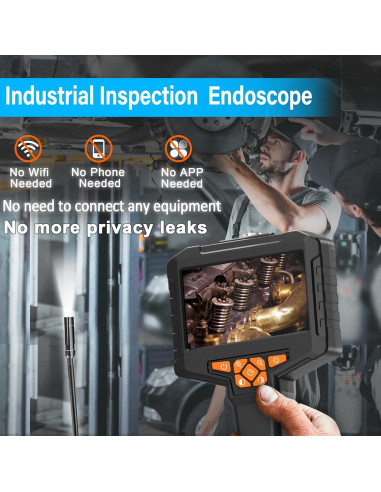 Endoscopio Industrial COOVIE con Pantalla IPS 4.3" HD 1920P