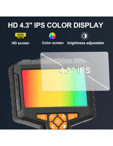 Endoscopio Industrial COOVIE con Pantalla IPS 4.3" HD 1920P