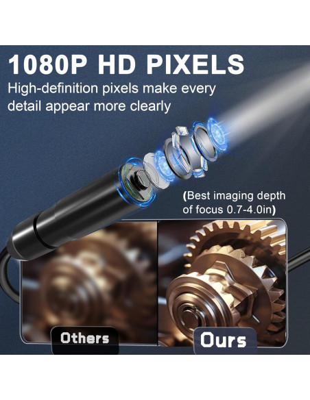 Endoscopio Industrial COOVIE con Pantalla IPS 4.3" HD 1920P