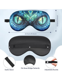 2 Máscaras de Sueño para Niños Aze-US, Ojos de Dinosaurio Verde 2