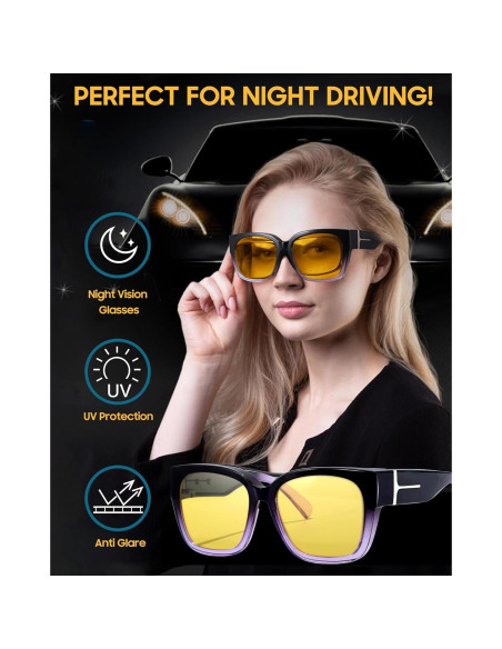 Gafas de Visión Nocturna LVIOE Polarizadas para Mujeres Gafas de Visión Nocturna LVIOE Polarizadas para Mujeres