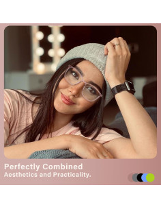 Gafas Anti Luz Azul FONHCOO TR90 Rosa Piel con Lentes Mejorados 2