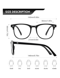 Gafas de bloqueo de luz azul Okany unisex 99.9% protección UV 2