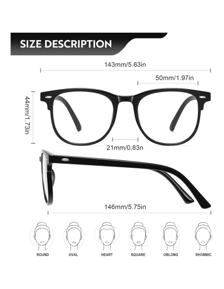 Gafas de bloqueo de luz azul Okany unisex 99.9% protección UV