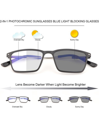 Gafas Fotoquímicas Anti Luz Azul Vepiant - Unisex, UV 100%